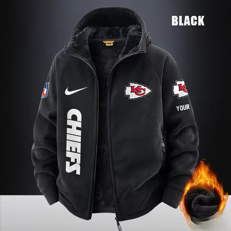 Kansas City Chiefs Fleece Fashion Hooded Jacket Outdoor SPTFFHJ080