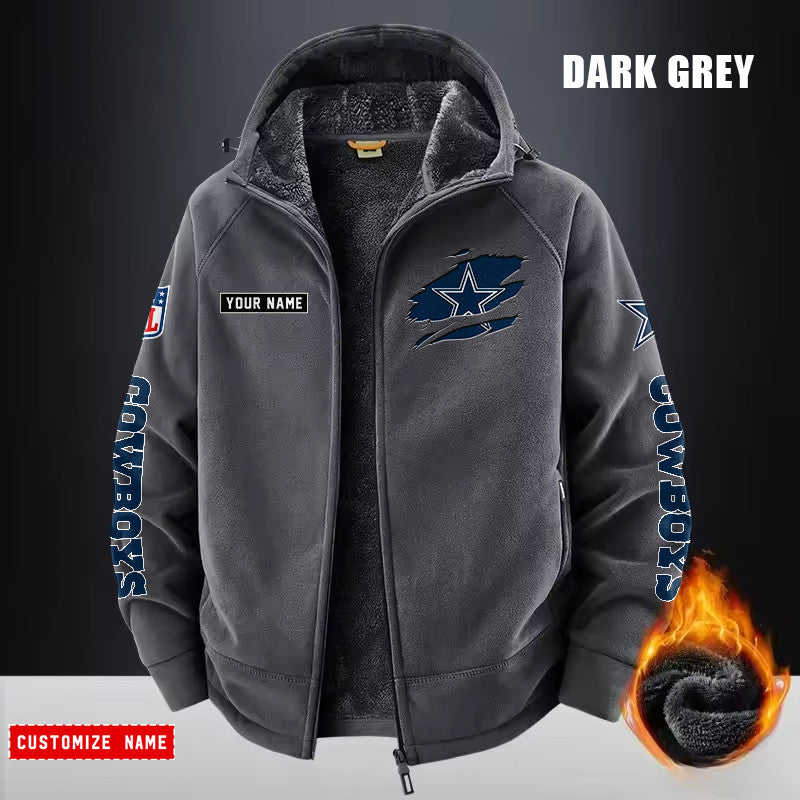 Dallas Cowboys Fleece Fashion Hooded Jacket Outdoor SPTFFHJ041