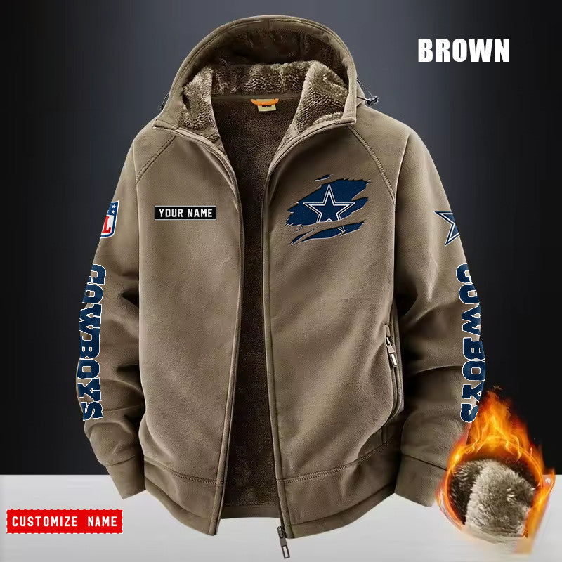 Dallas Cowboys Fleece Fashion Hooded Jacket Outdoor SPTFFHJ041
