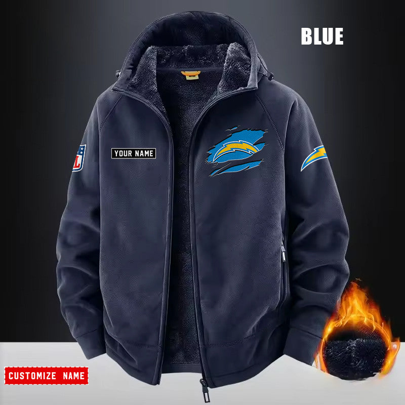 Los Angeles Chargers Fleece Fashion Hooded Jacket Outdoor SPTFFHJ050