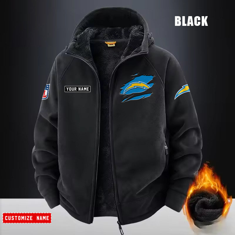 Los Angeles Chargers Fleece Fashion Hooded Jacket Outdoor SPTFFHJ050