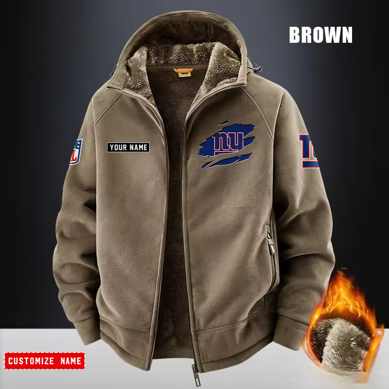 New York Giants Fleece Fashion Hooded Jacket Outdoor SPTFFHJ056