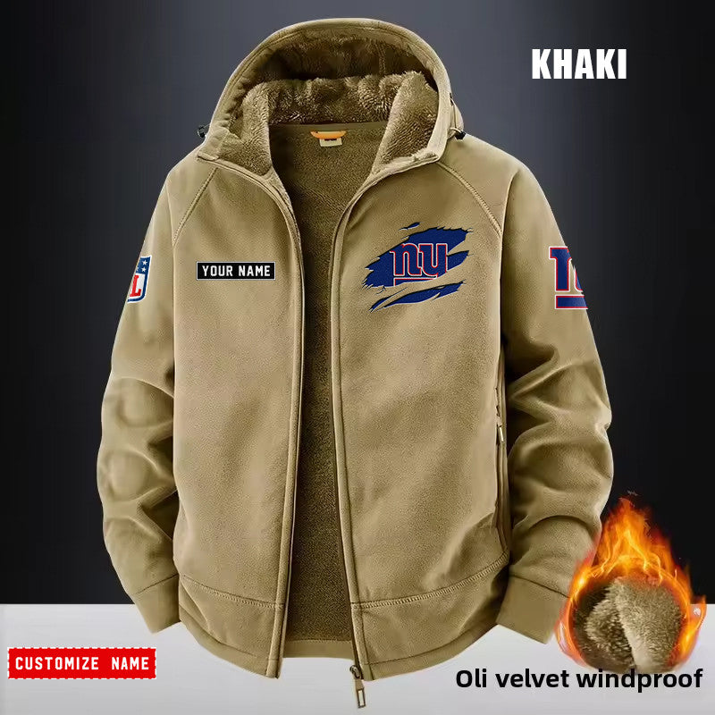 New York Giants Fleece Fashion Hooded Jacket Outdoor SPTFFHJ056
