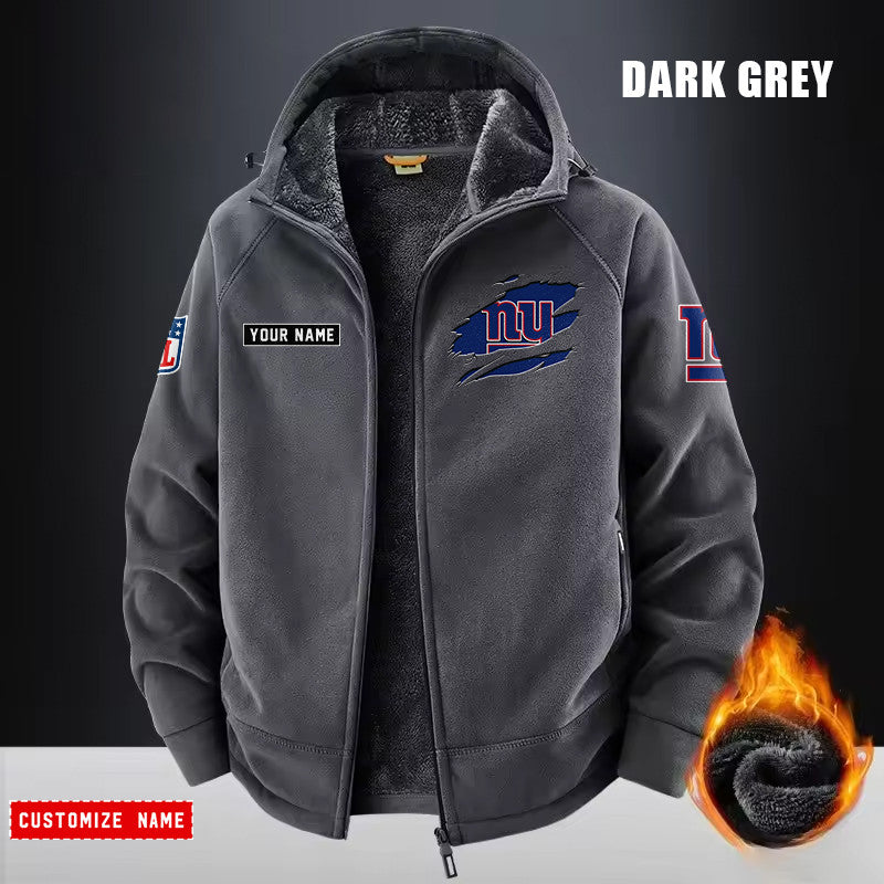 New York Giants Fleece Fashion Hooded Jacket Outdoor SPTFFHJ056