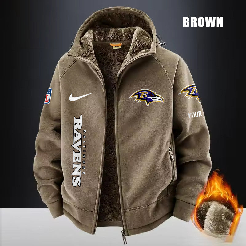 Baltimore Ravens Fleece Fashion Hooded Jacket Outdoor SPTFFHJ067