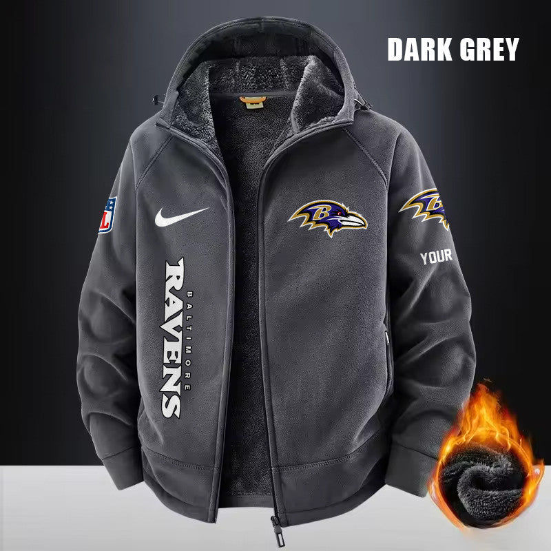 Baltimore Ravens Fleece Fashion Hooded Jacket Outdoor SPTFFHJ067