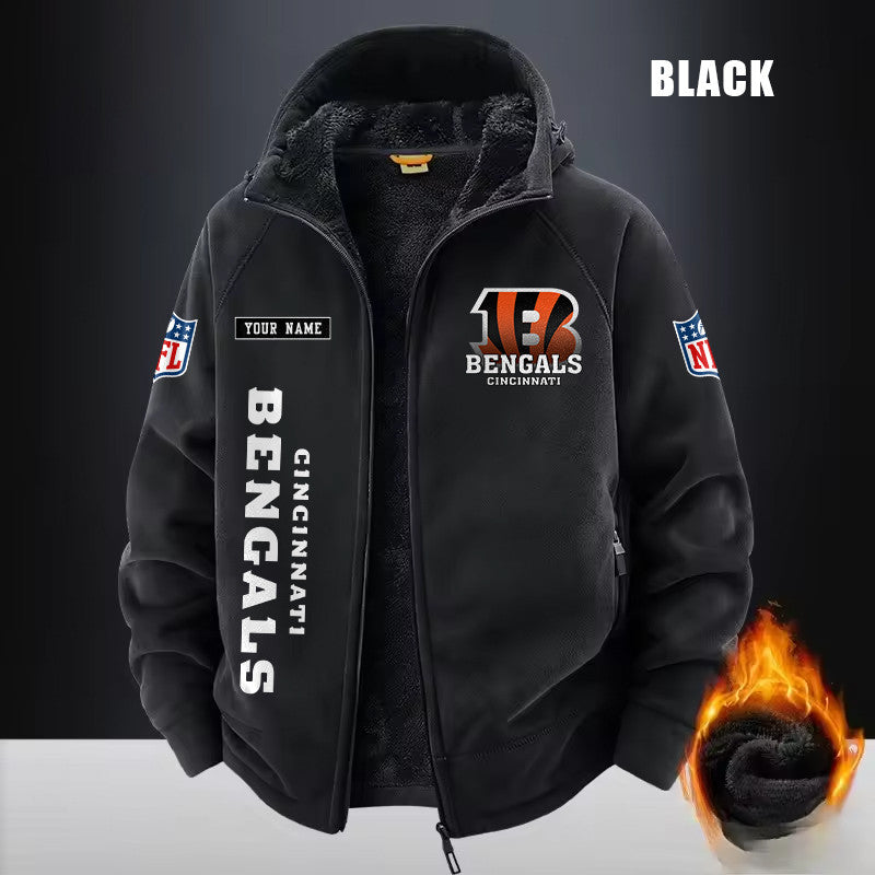 Cincinnati Bengals Fleece Fashion Hooded Jacket Outdoor SPTFFHJ007