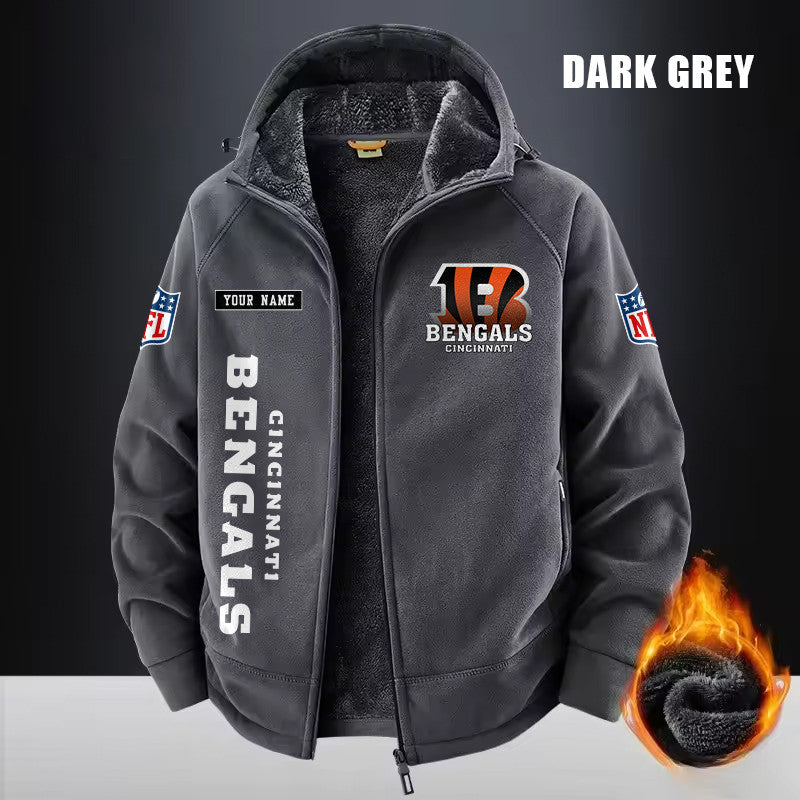 Cincinnati Bengals Fleece Fashion Hooded Jacket Outdoor SPTFFHJ007