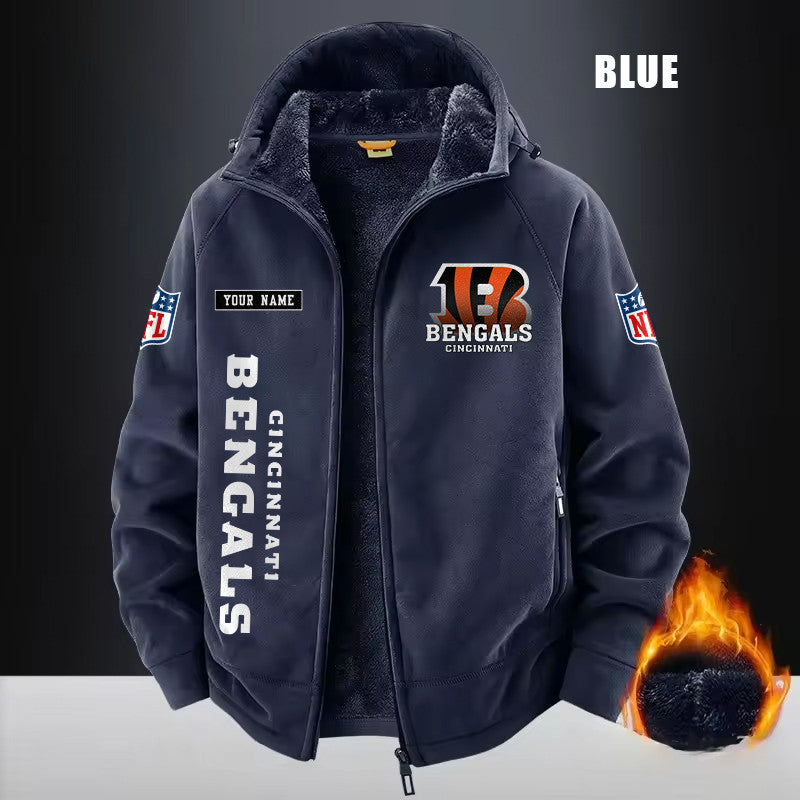 Cincinnati Bengals Fleece Fashion Hooded Jacket Outdoor SPTFFHJ007