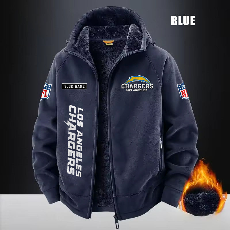 Los Angeles Chargers Fleece Fashion Hooded Jacket Outdoor SPTFFHJ018
