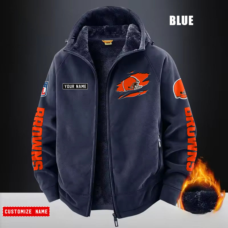 Cleveland Browns Fleece Fashion Hooded Jacket Outdoor SPTFFHJ040