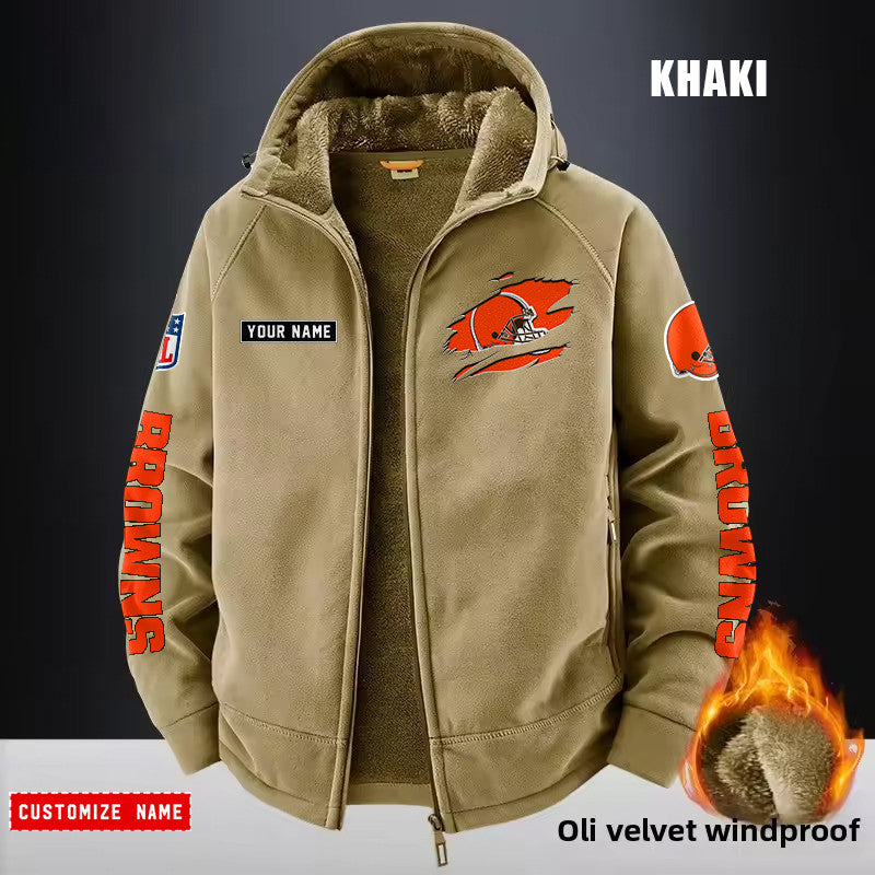 Cleveland Browns Fleece Fashion Hooded Jacket Outdoor SPTFFHJ040