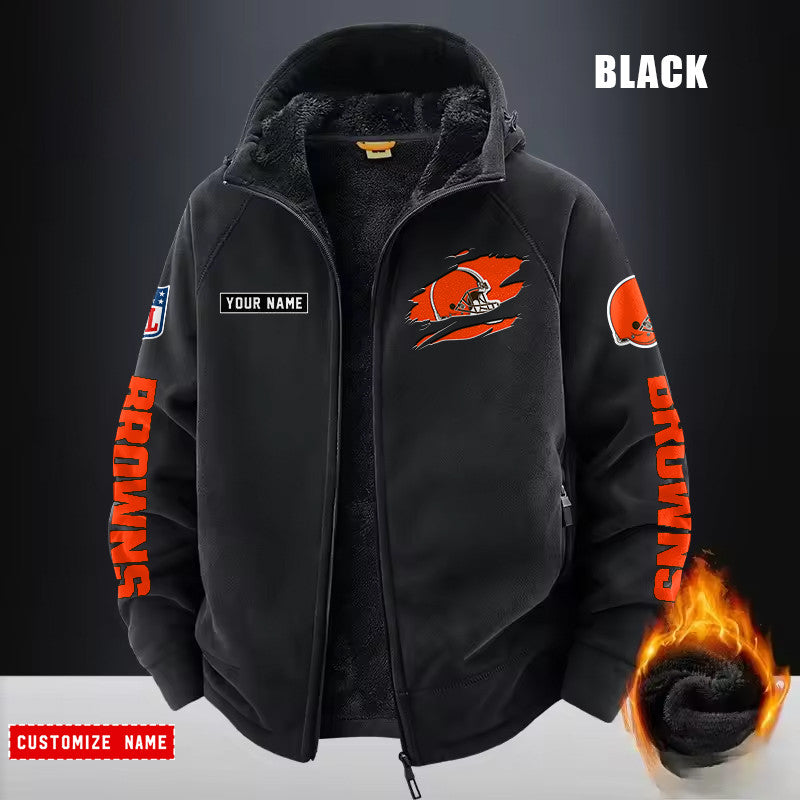 Cleveland Browns Fleece Fashion Hooded Jacket Outdoor SPTFFHJ040