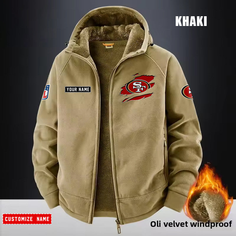 San Francisco 49ers Fleece Fashion Hooded Jacket Outdoor SPTFFHJ060