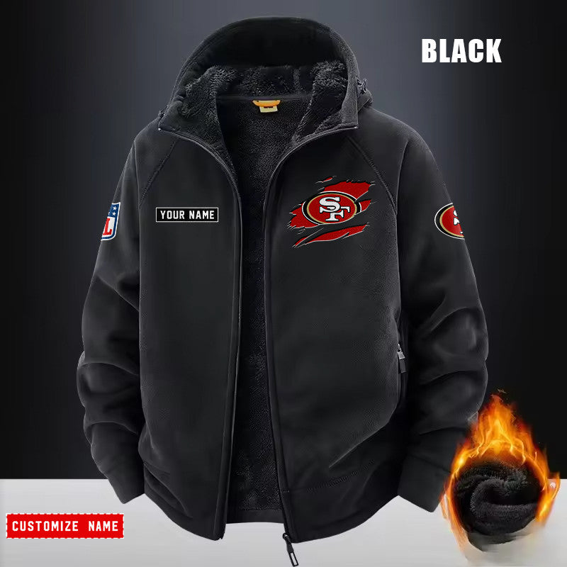San Francisco 49ers Fleece Fashion Hooded Jacket Outdoor SPTFFHJ060
