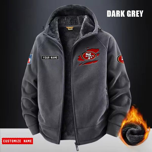 San Francisco 49ers Fleece Fashion Hooded Jacket Outdoor SPTFFHJ060