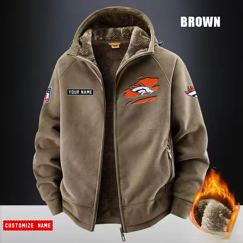 Denver Broncos Fleece Fashion Hooded Jacket Outdoor SPTFFHJ042