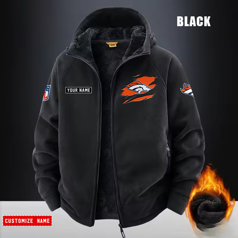 Denver Broncos Fleece Fashion Hooded Jacket Outdoor SPTFFHJ042