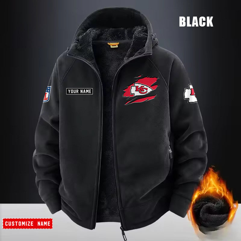 Kansas City Chiefs Fleece Fashion Hooded Jacket Outdoor SPTFFHJ048