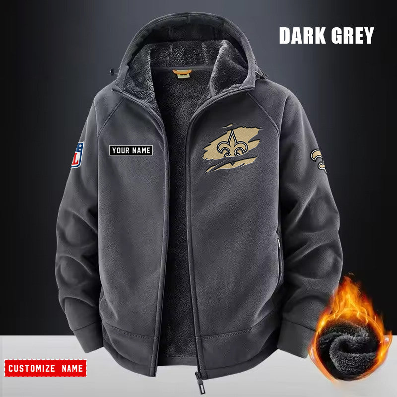 New Orleans Saints Fleece Fashion Hooded Jacket Outdoor SPTFFHJ055