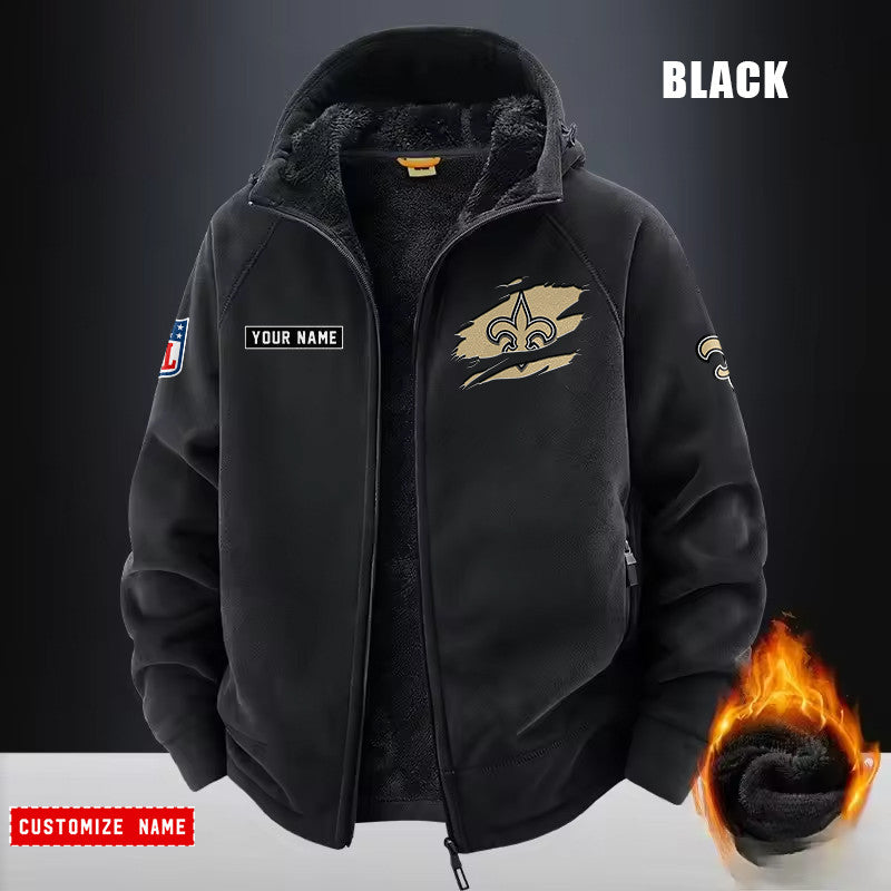 New Orleans Saints Fleece Fashion Hooded Jacket Outdoor SPTFFHJ055