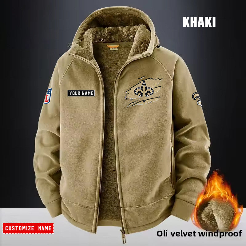 New Orleans Saints Fleece Fashion Hooded Jacket Outdoor SPTFFHJ055