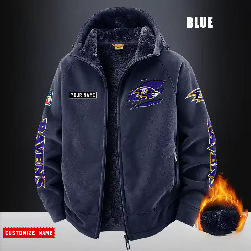 Baltimore Ravens Fleece Fashion Hooded Jacket Outdoor SPTFFHJ035