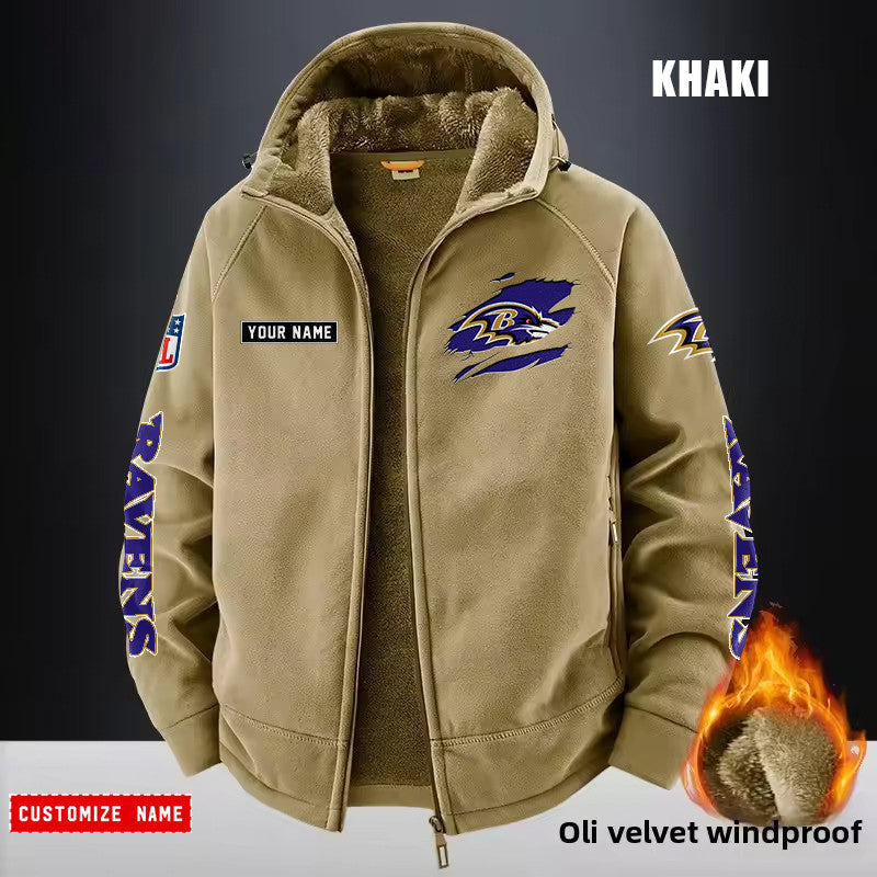 Baltimore Ravens Fleece Fashion Hooded Jacket Outdoor SPTFFHJ035