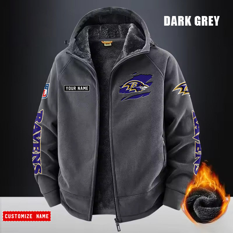 Baltimore Ravens Fleece Fashion Hooded Jacket Outdoor SPTFFHJ035