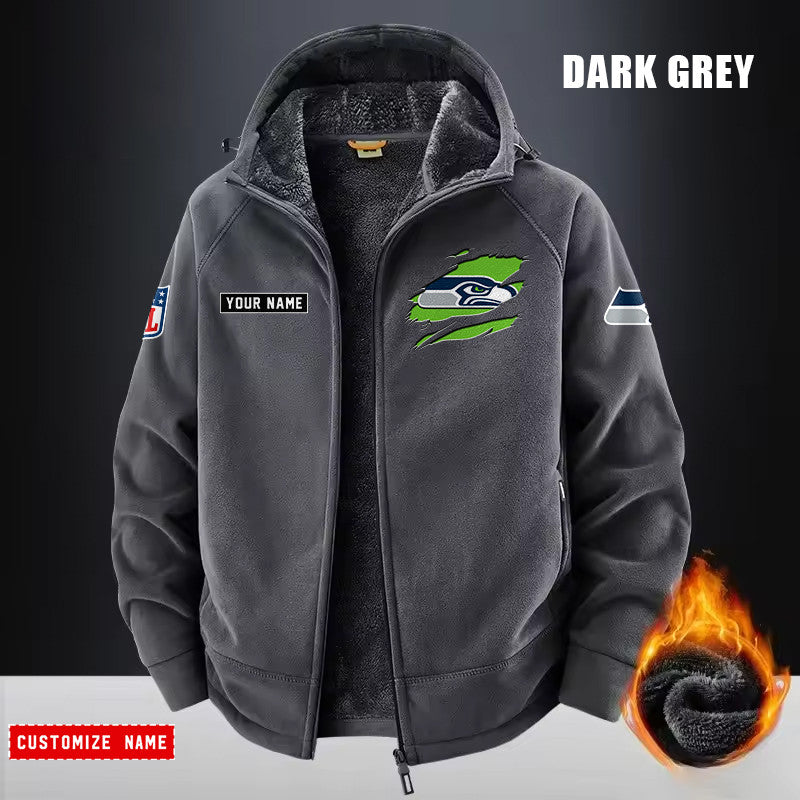Seattle Seahawks Fleece Fashion Hooded Jacket Outdoor SPTFFHJ061