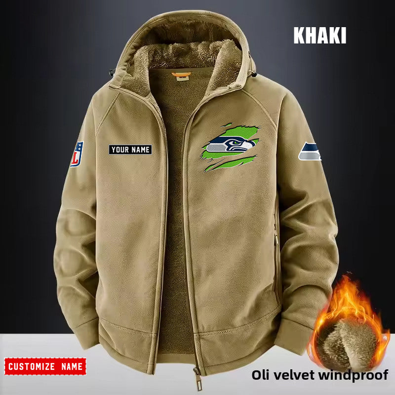 Seattle Seahawks Fleece Fashion Hooded Jacket Outdoor SPTFFHJ061