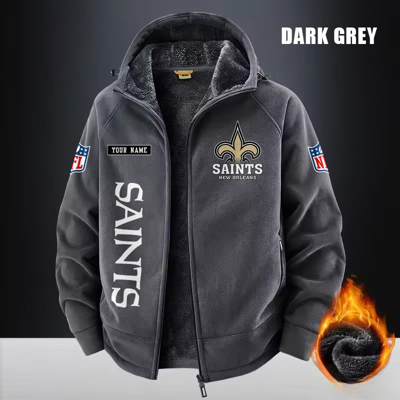 New Orleans Saints Fleece Fashion Hooded Jacket Outdoor SPTFFHJ023