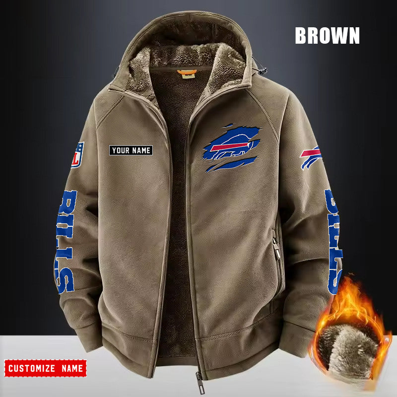 Buffalo Bills Fleece Fashion Hooded Jacket Outdoor SPTFFHJ036