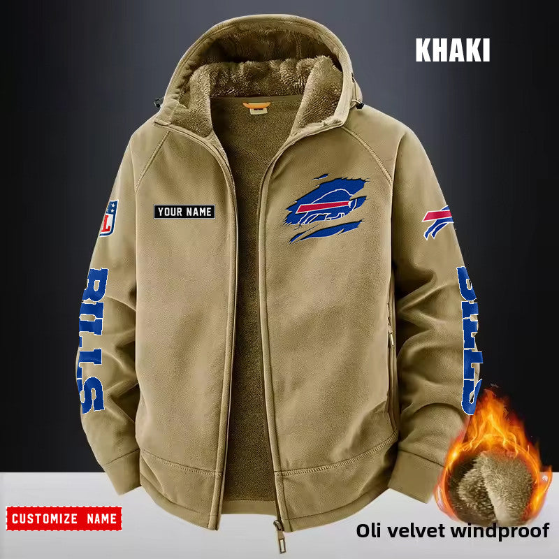 Buffalo Bills Fleece Fashion Hooded Jacket Outdoor SPTFFHJ036