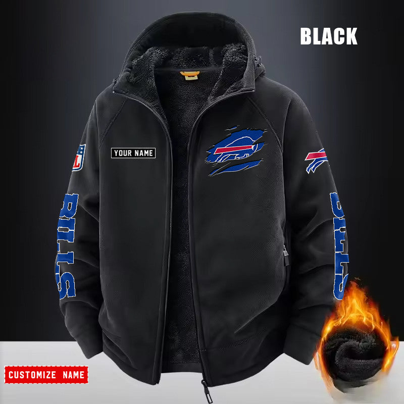 Buffalo Bills Fleece Fashion Hooded Jacket Outdoor SPTFFHJ036