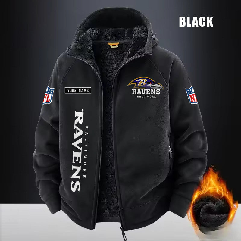 Baltimore Ravens Fleece Fashion Hooded Jacket Outdoor SPTFFHJ003