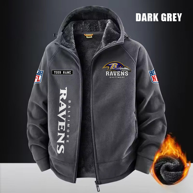 Baltimore Ravens Fleece Fashion Hooded Jacket Outdoor SPTFFHJ003