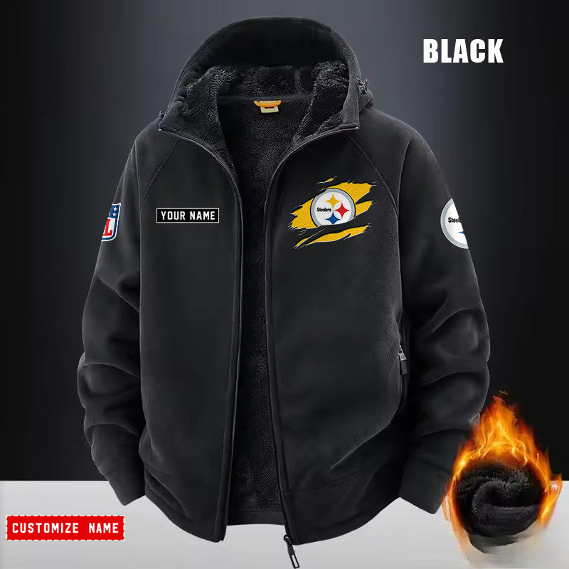 Pittsburgh Steelers Fleece Fashion Hooded Jacket Outdoor SPTFFHJ059