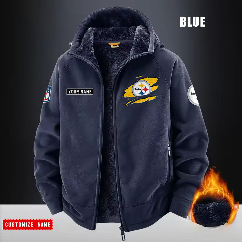 Pittsburgh Steelers Fleece Fashion Hooded Jacket Outdoor SPTFFHJ059