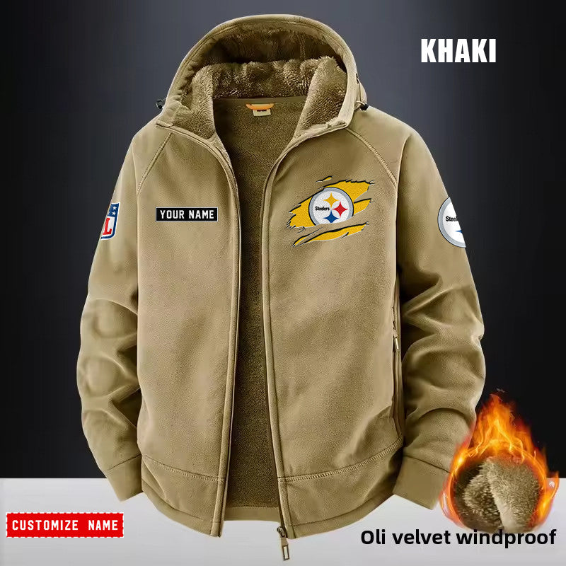 Pittsburgh Steelers Fleece Fashion Hooded Jacket Outdoor SPTFFHJ059