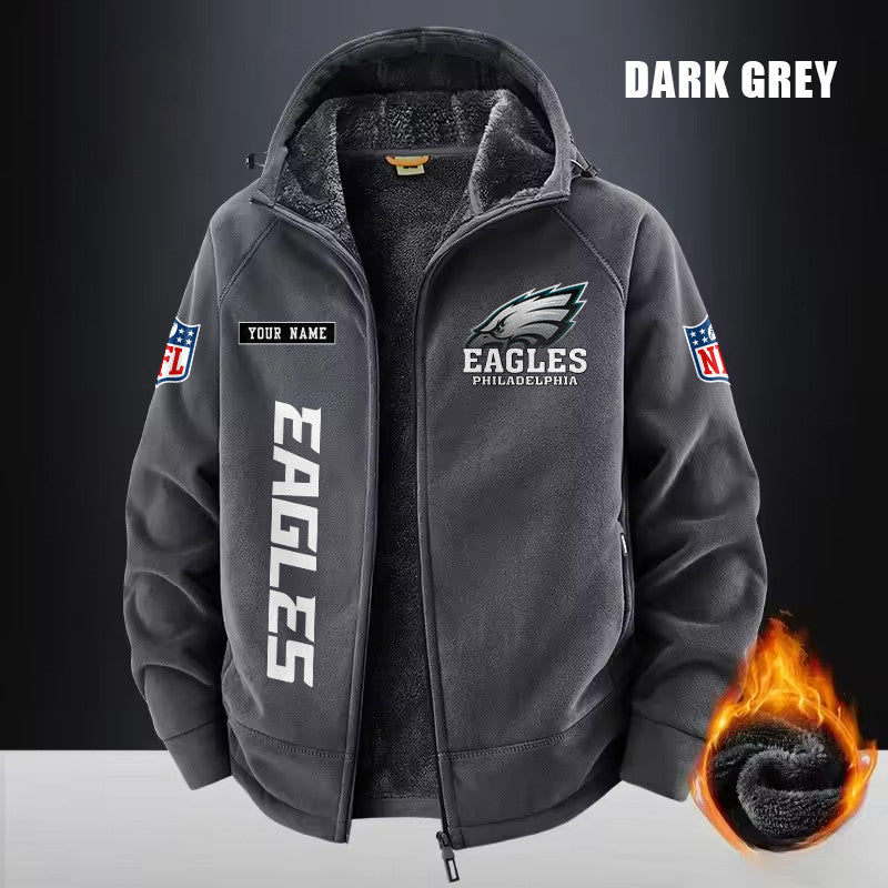Philadelphia Eagles Fleece Fashion Hooded Jacket Outdoor SPTFFHJ026