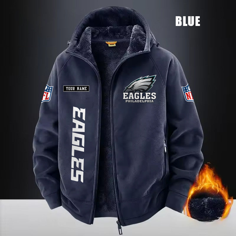 Philadelphia Eagles Fleece Fashion Hooded Jacket Outdoor SPTFFHJ026