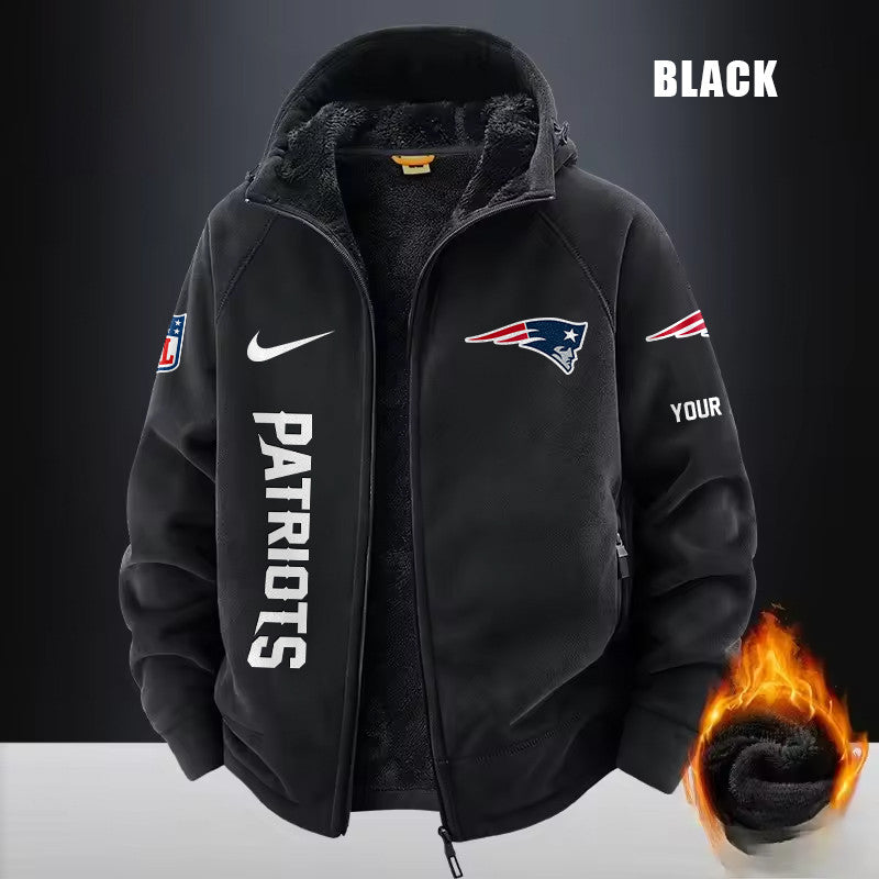 New England Patriots Fleece Fashion Hooded Jacket Outdoor SPTFFHJ086