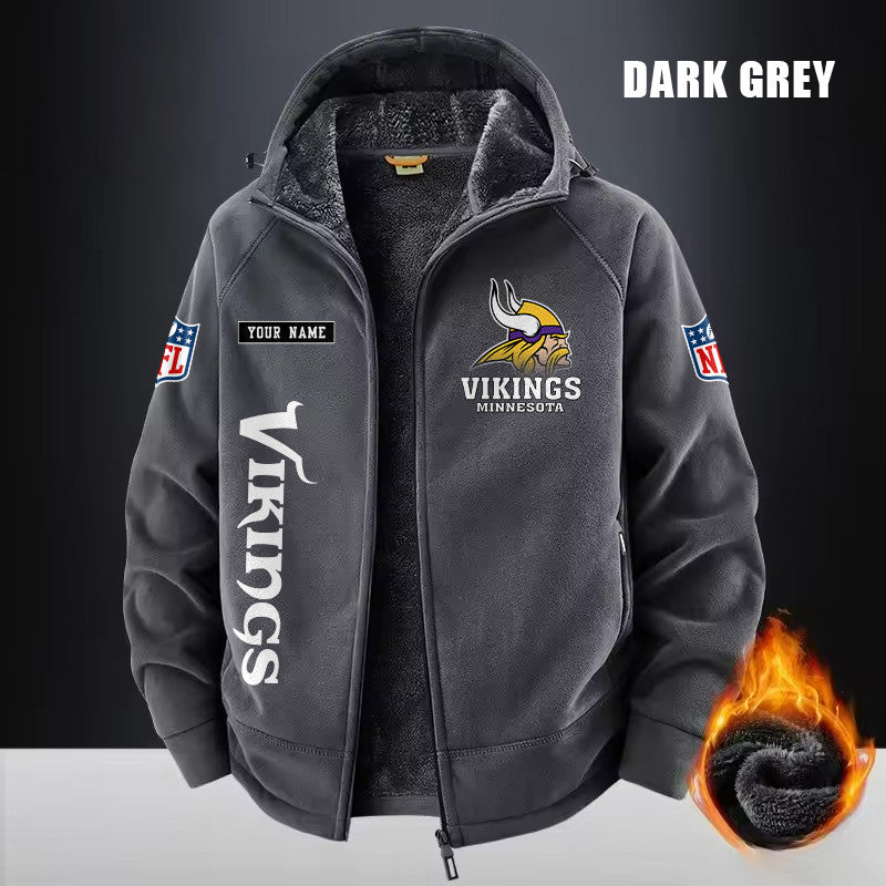 Minnesota Vikings Fleece Fashion Hooded Jacket Outdoor SPTFFHJ021