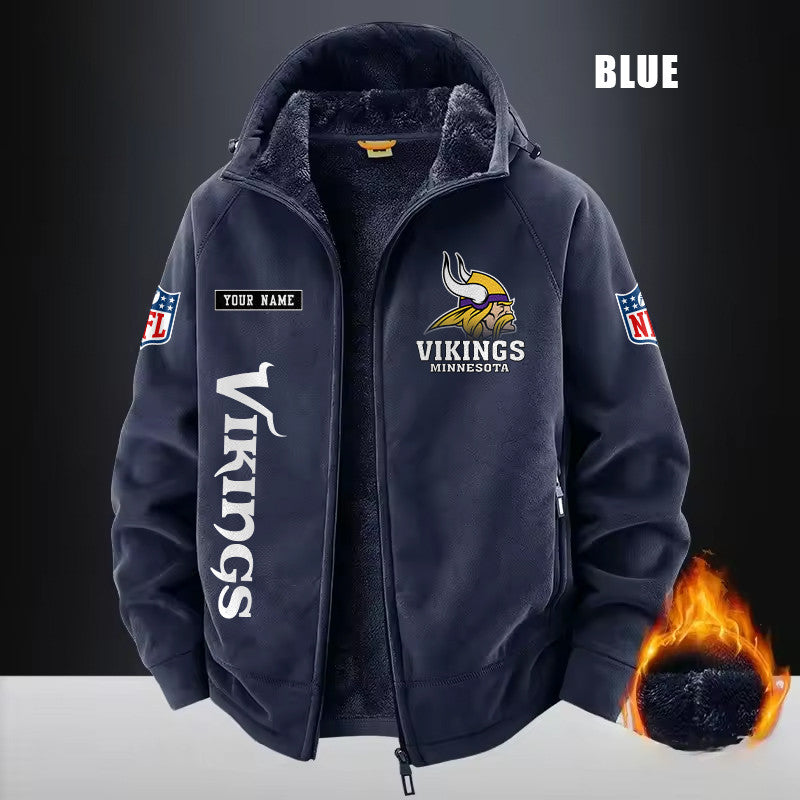 Minnesota Vikings Fleece Fashion Hooded Jacket Outdoor SPTFFHJ021