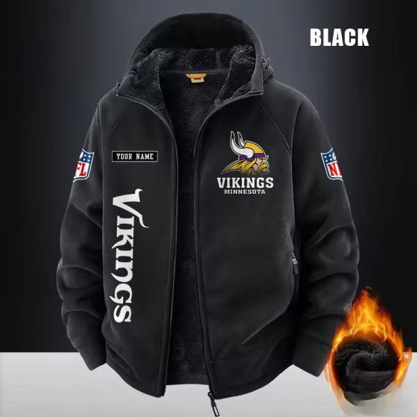 Minnesota Vikings Fleece Fashion Hooded Jacket Outdoor SPTFFHJ021