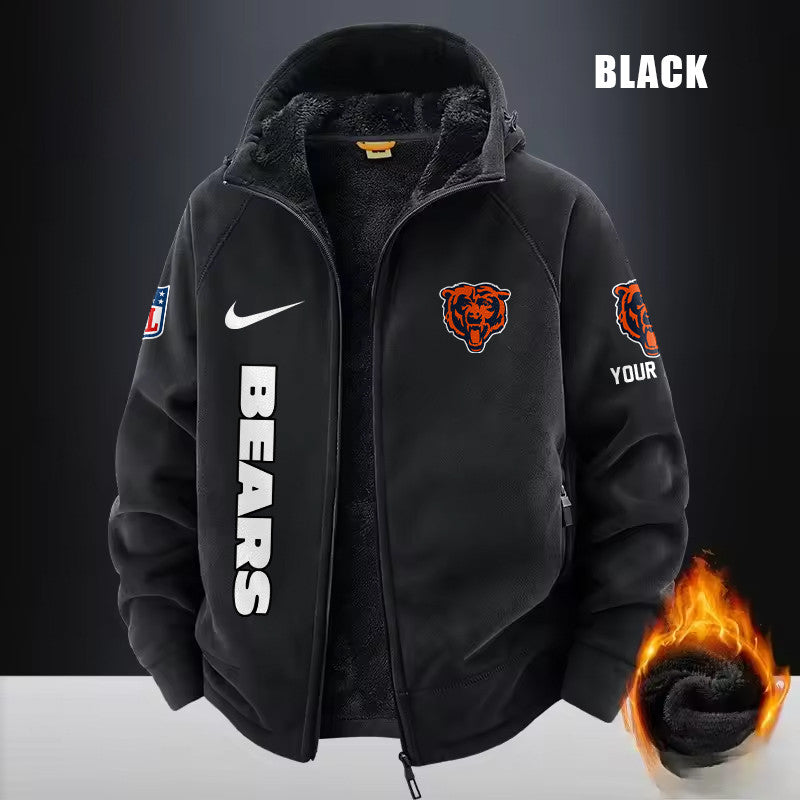 Chicago Bears Fleece Fashion Hooded Jacket Outdoor SPTFFHJ070