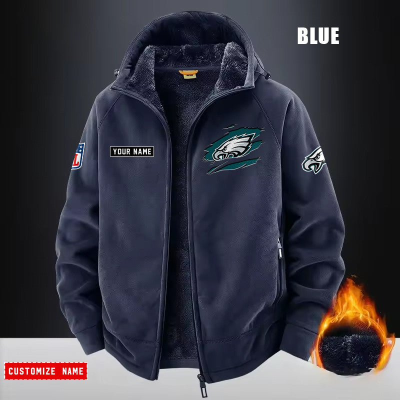 Philadelphia Eagles Fleece Fashion Hooded Jacket Outdoor SPTFFHJ058