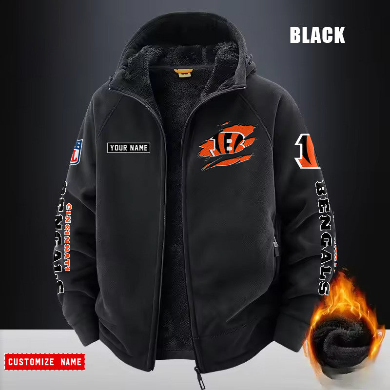 Cincinnati Bengals Fleece Fashion Hooded Jacket Outdoor SPTFFHJ039