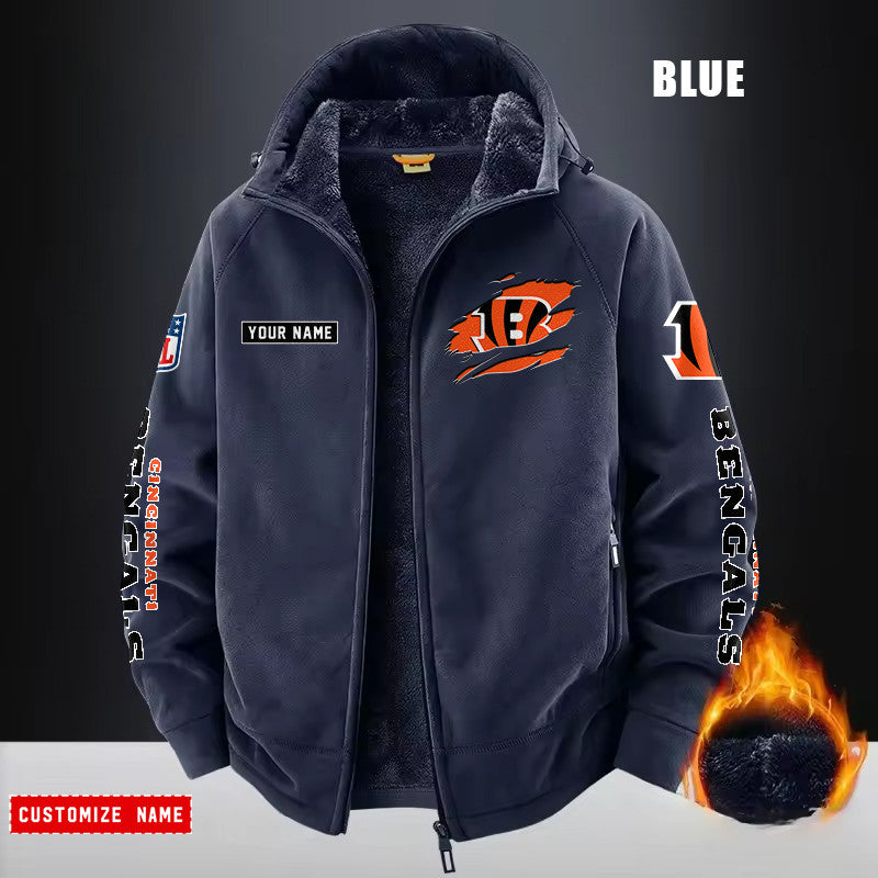 Cincinnati Bengals Fleece Fashion Hooded Jacket Outdoor SPTFFHJ039